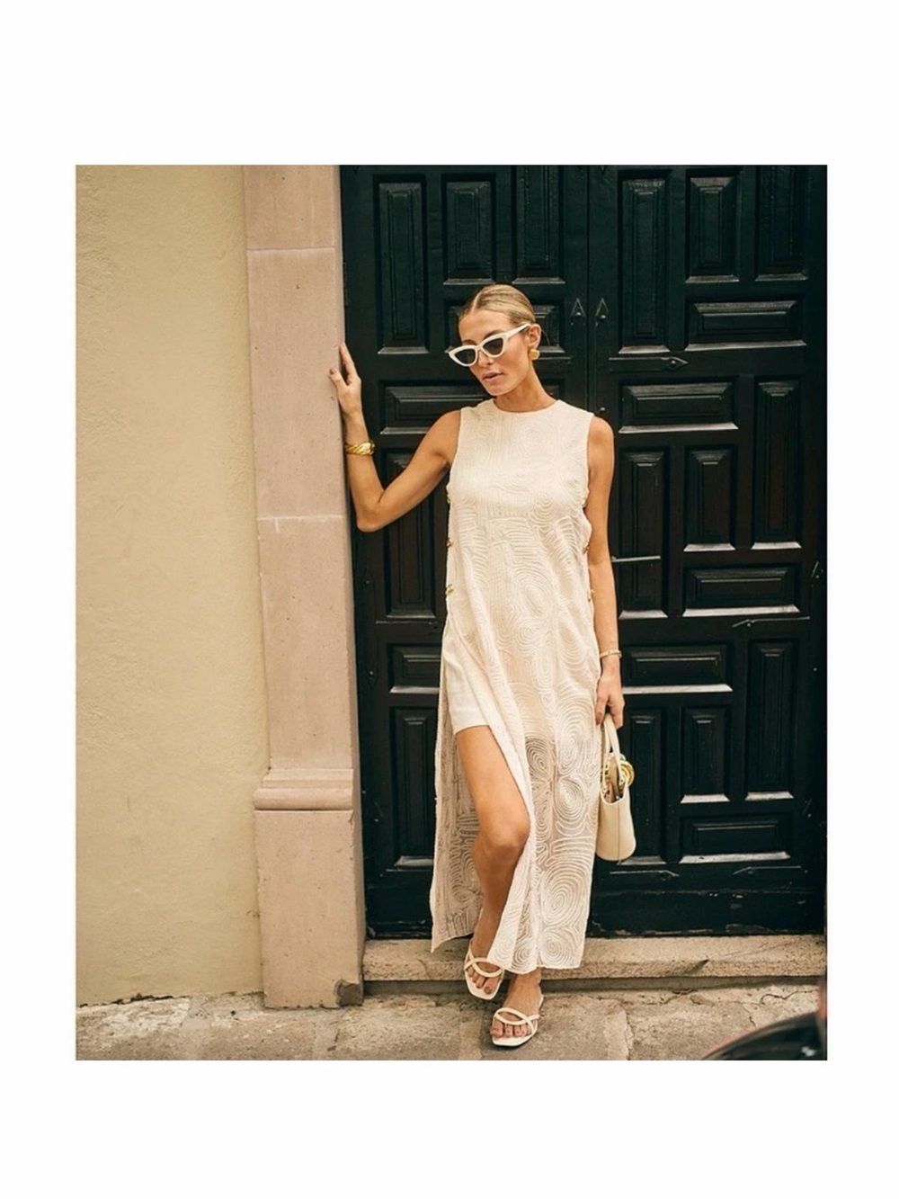 Antonio Melani x M.G. style Sleeveless Cream Lace Maxi Dress - NWT - size 12
